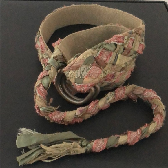 UNIQUE BOHO CLOTH & RIBBON WOVEN BRAIDED BELT - Picture 2 of 10